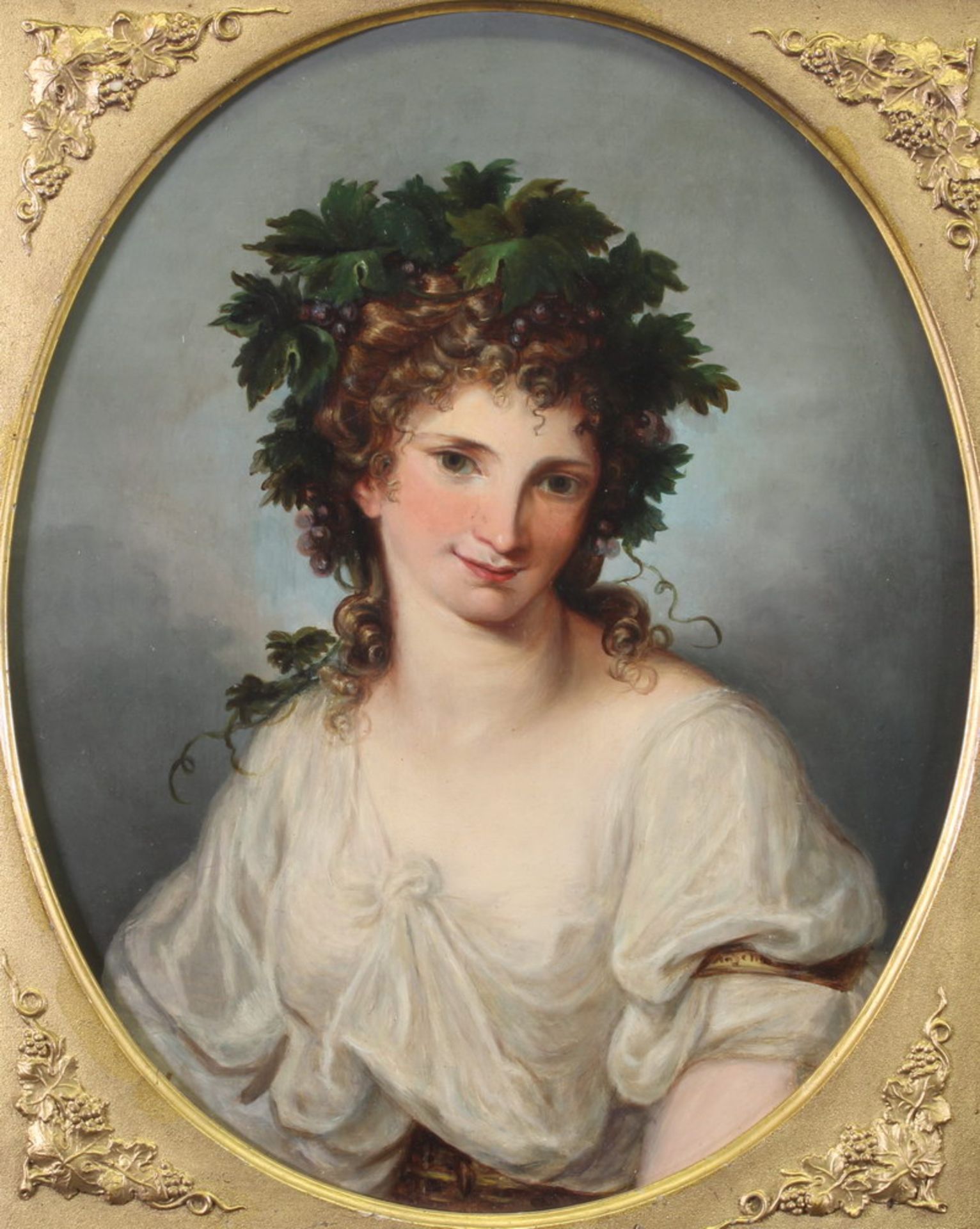 Kauffmann, Angelica (1741 Chur - 1807 Rom), nach, "Bacchantin Anagoria", Öl auf Holz, rückseitig - Image 2 of 3