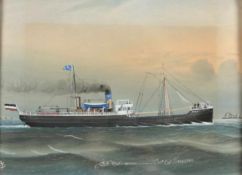 Kapitänsbild des Frachtdampfers "SS Riga"<