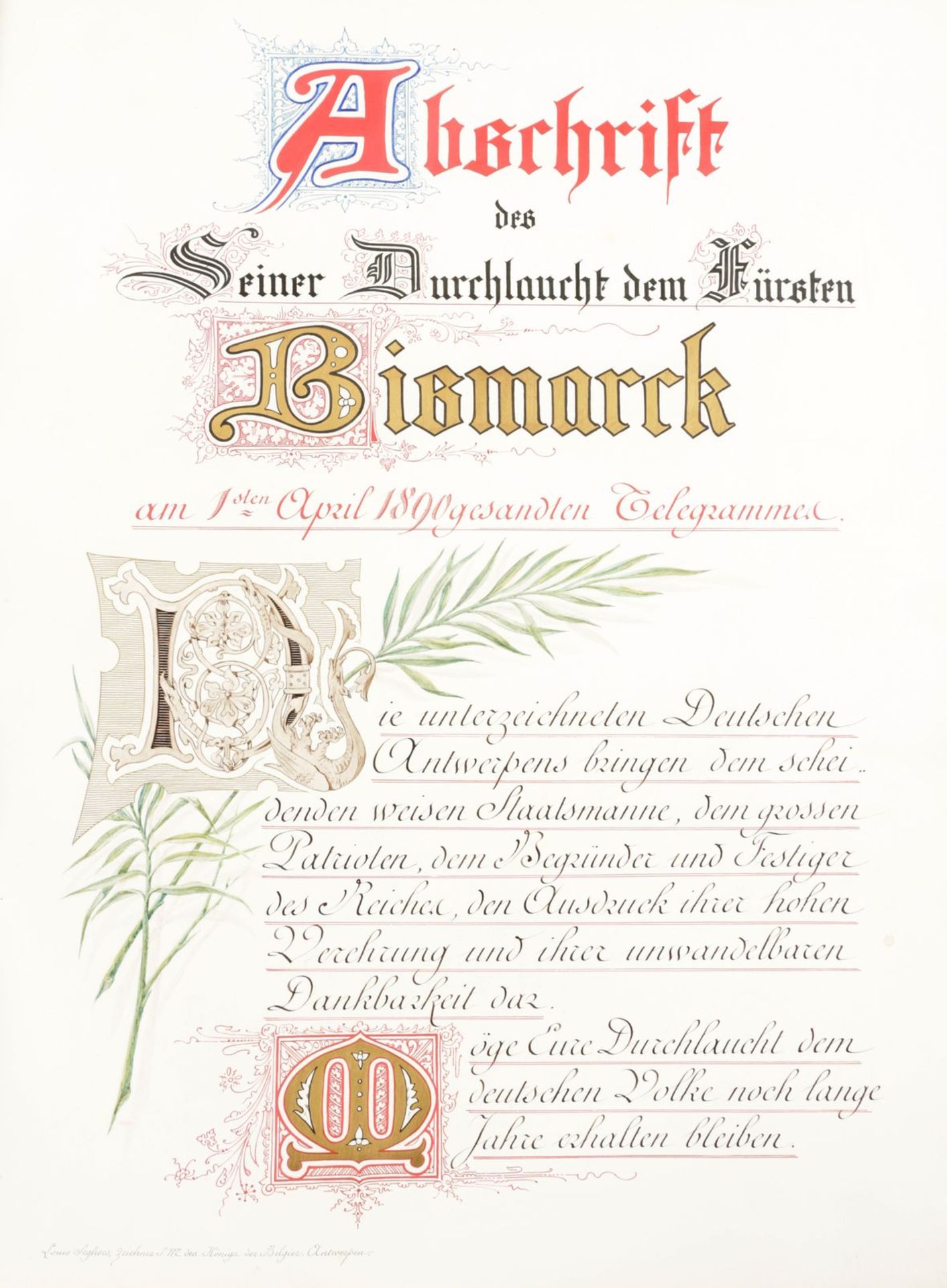 Telegramm an Fürst Bismarck - Bild 2 aus 4