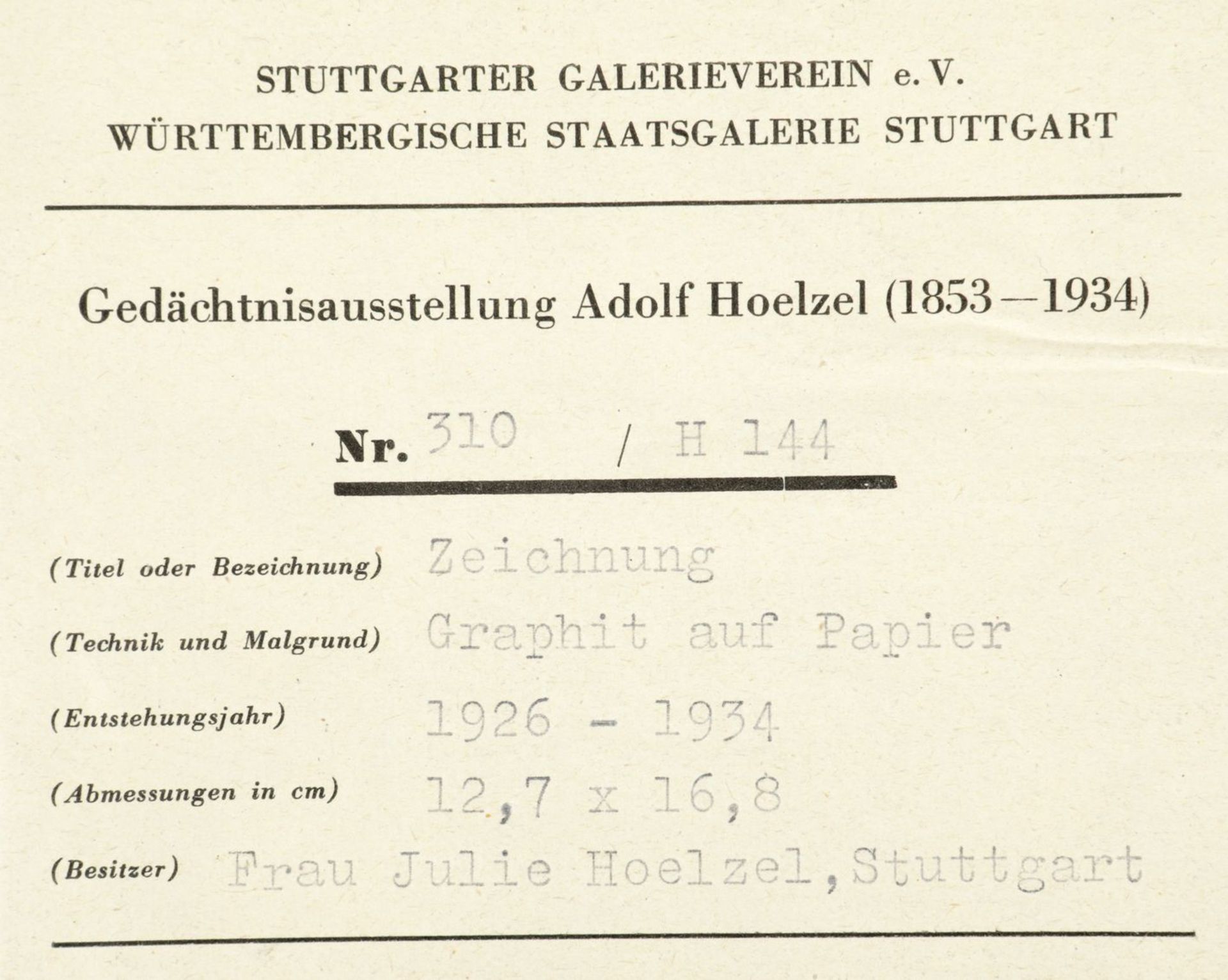 Hoelzel, Adolf - Image 3 of 3