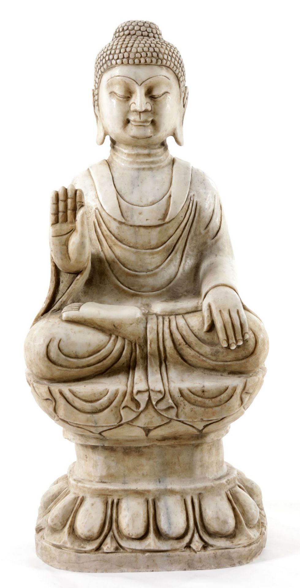 Gr. Buddha auf kl. Hocker