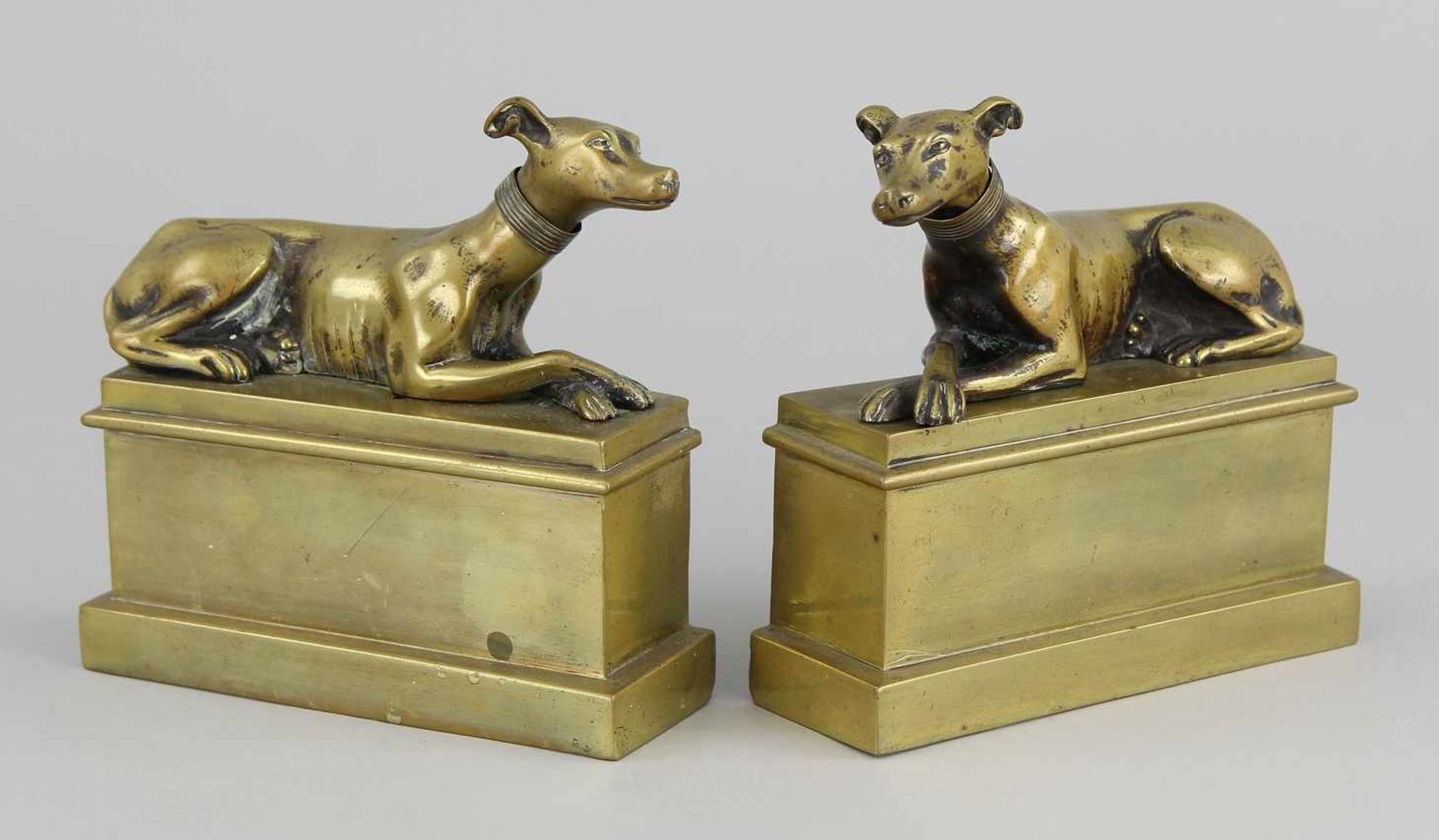 Pair of bronze "Greyhounds"