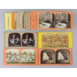 Bundle of 39 early colored Stereoscopic Cards