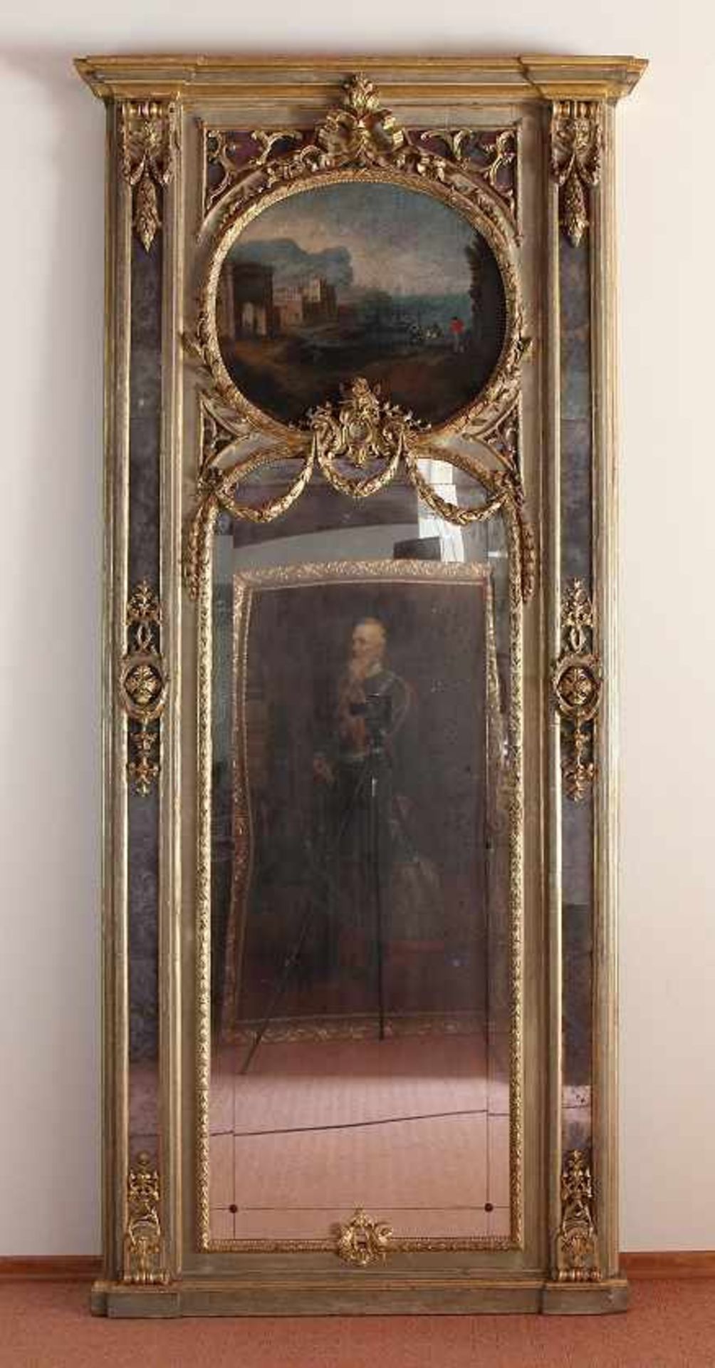 Large Italian Trumeau Mirror