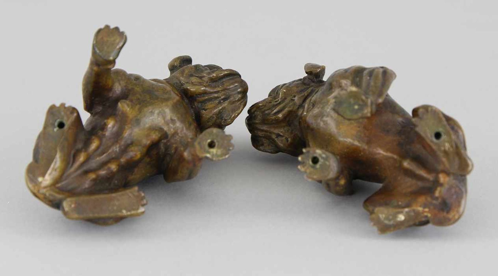 Pair of bronze figures "Bulldogs" - Bild 3 aus 3