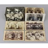 Large Bundle of 89 Stereoscopic Cards "Genre Szenes"