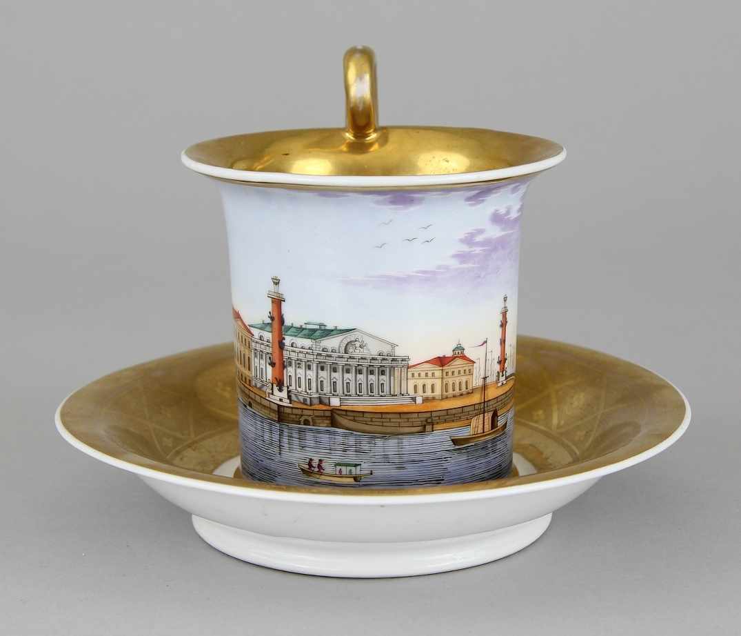 Large Souvenir Cup "St. Petersburg" with saucer