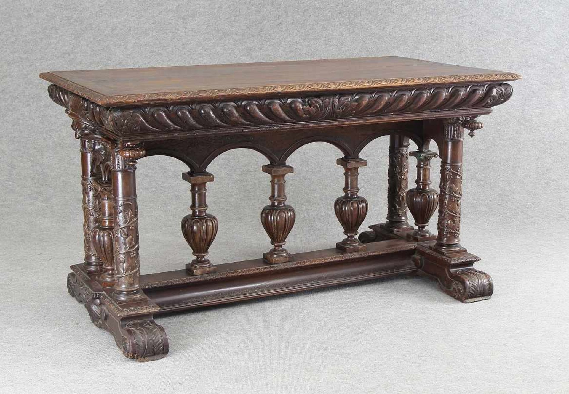 French Renaissance Library Table - Bild 2 aus 9