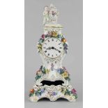 Large Dresden Porcelain Mantle Clock with Stand