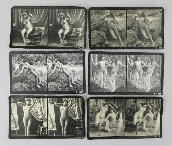 Bundle of 36 Stereoscopic Cards "Nudes"