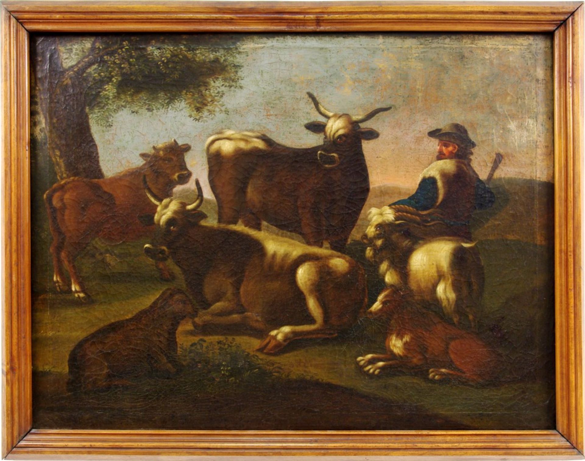 Landscape with a Shepherd and a Herd - Image 2 of 3