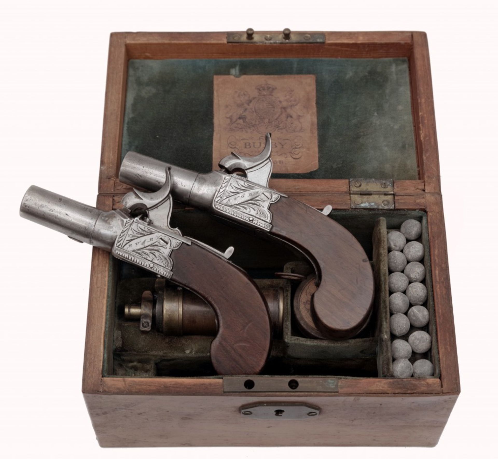 A Pair of Cased Percussion Pocket Pistols by James Busby - Image 3 of 7