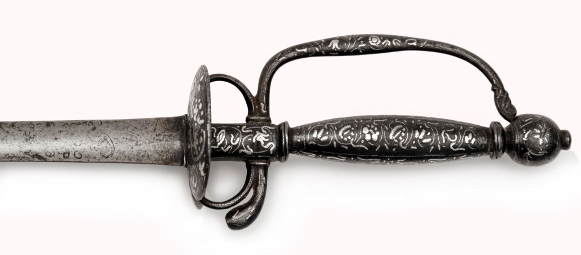 A Small-sword with Silver-inlaid Hilt