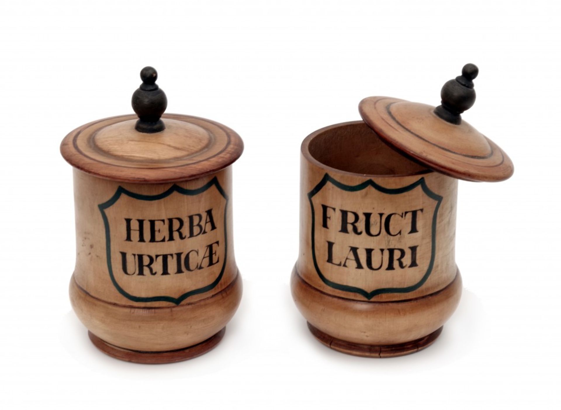 A Pair of Apothecary Lidded Jars - Image 2 of 2