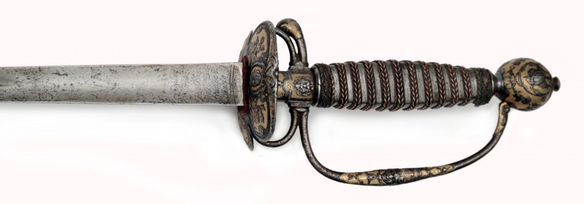 A French Gilt Small-sword with Chiselled Hilt by Jean Louis Guyon the Elder - Bild 2 aus 11