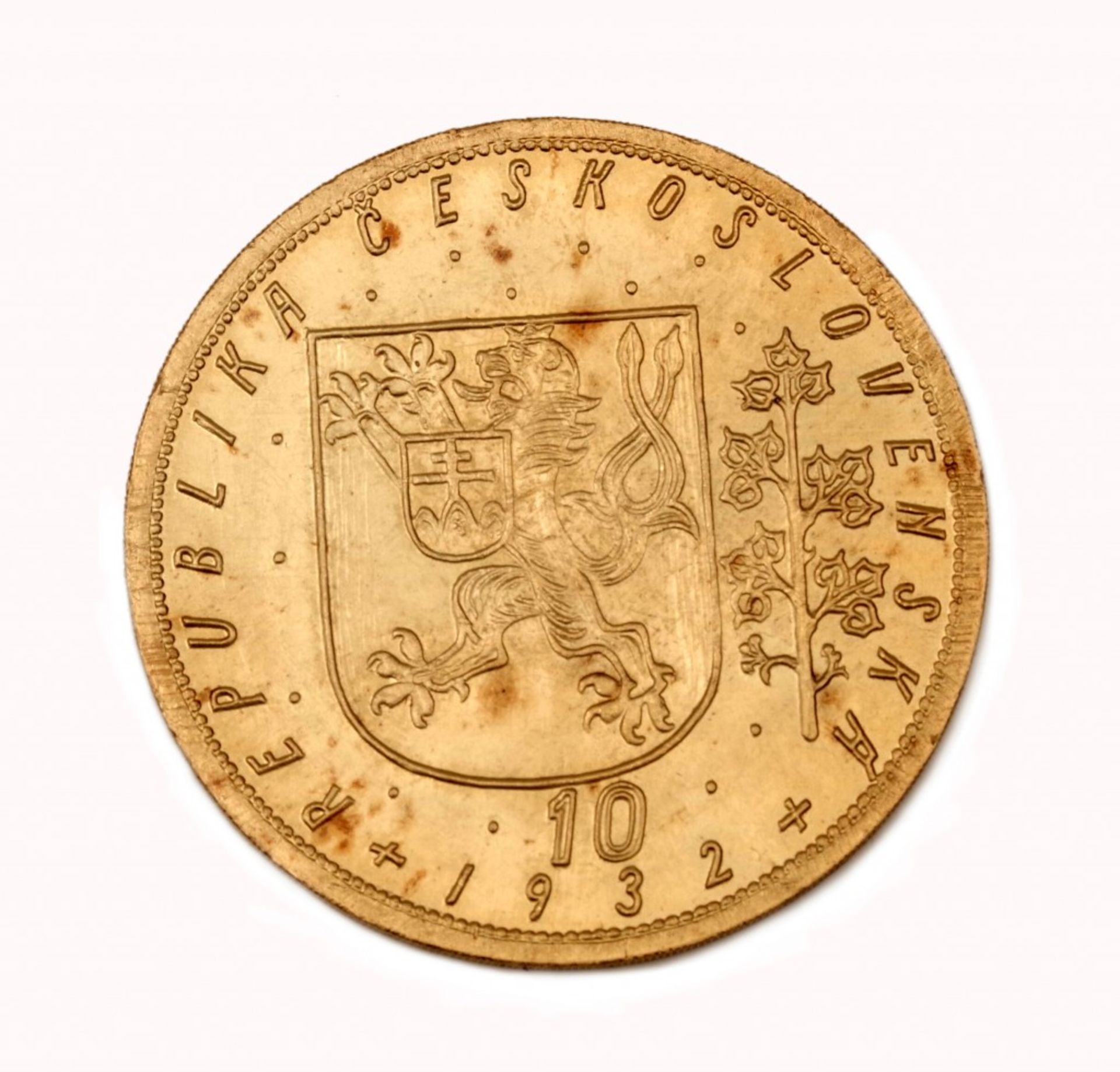 Czechoslovakia 10 Dukat 1932 - Image 2 of 2