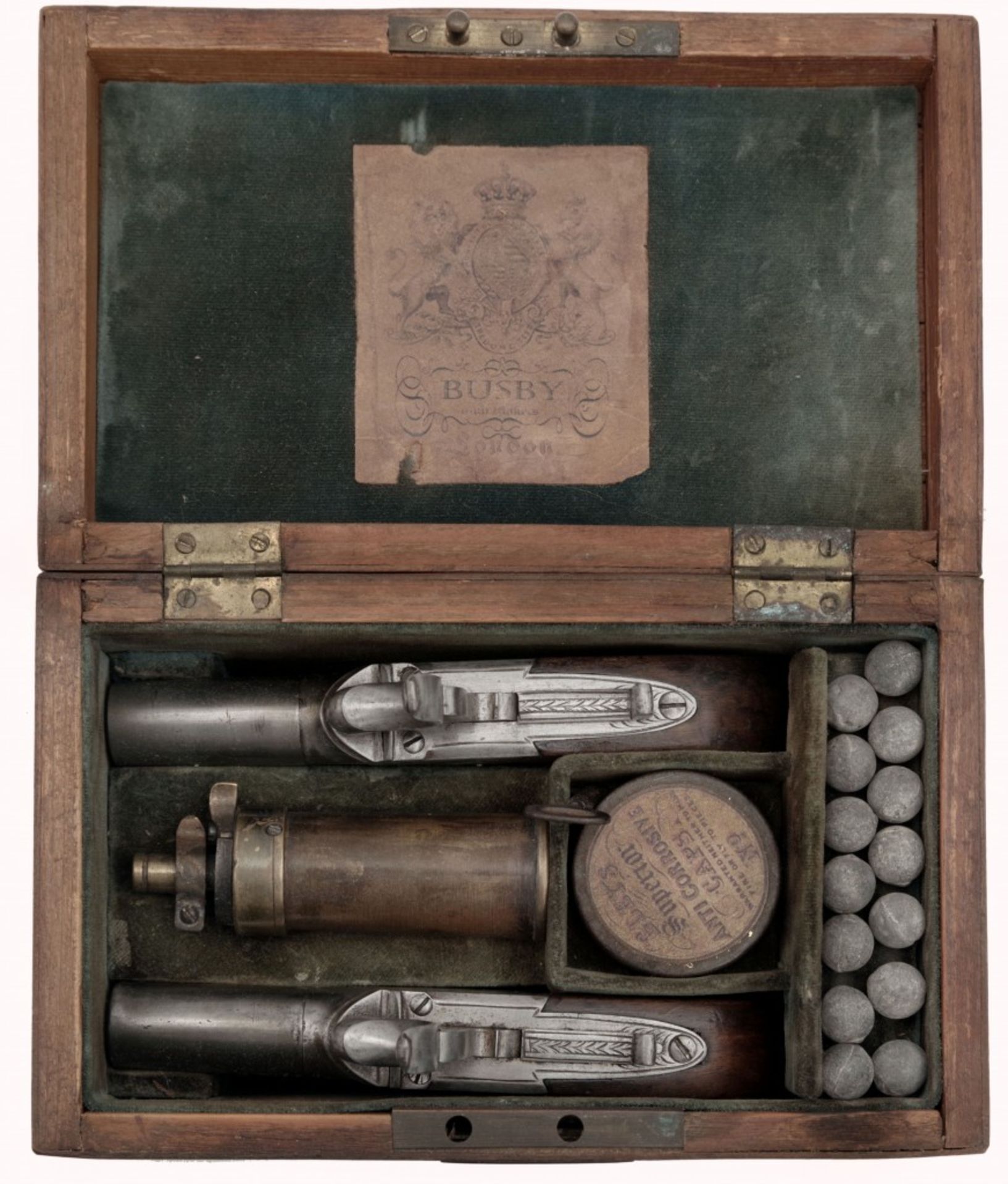 A Pair of Cased Percussion Pocket Pistols by James Busby