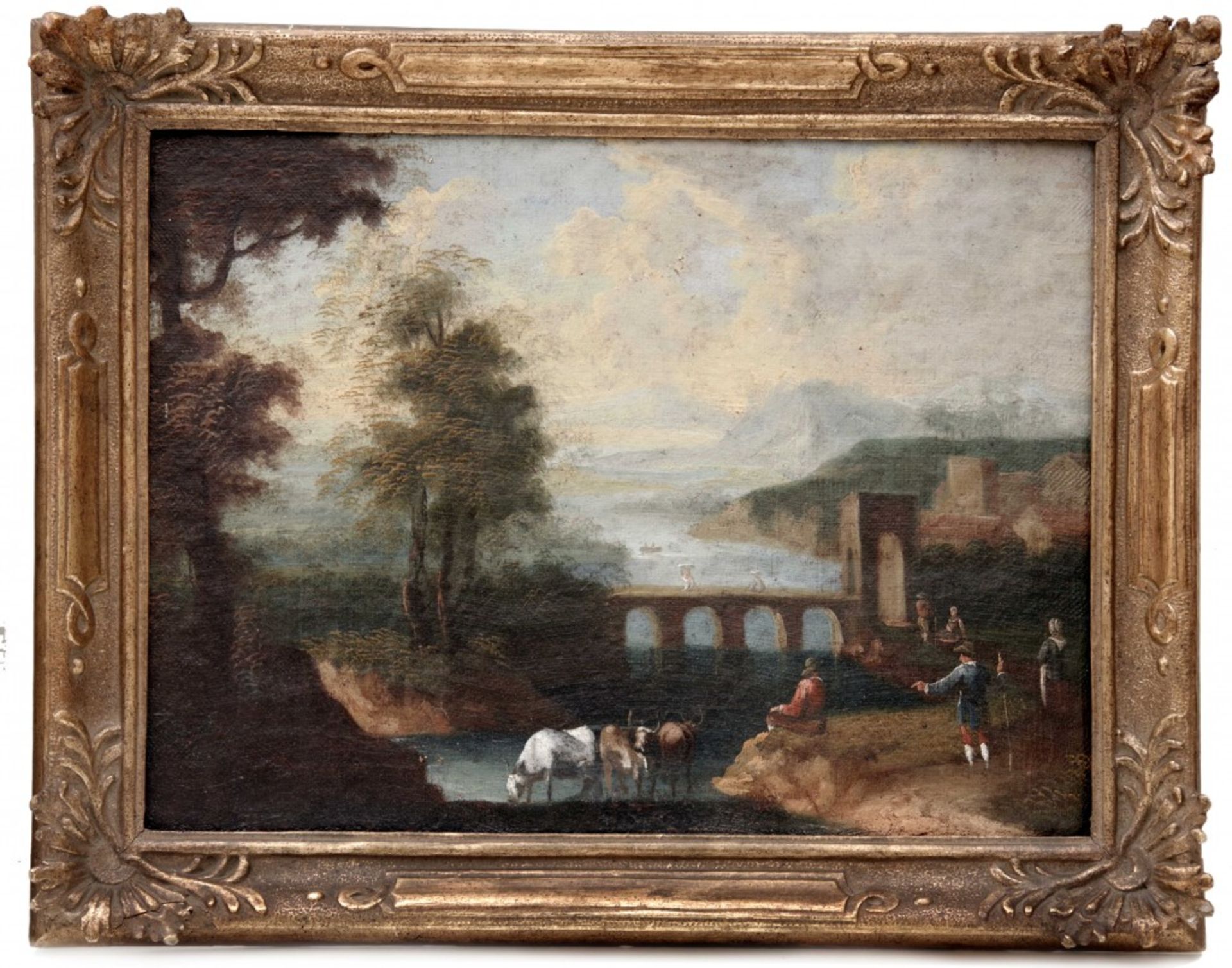 Pair of Paintings: Ideal Fluvial Landscapes - Image 3 of 3