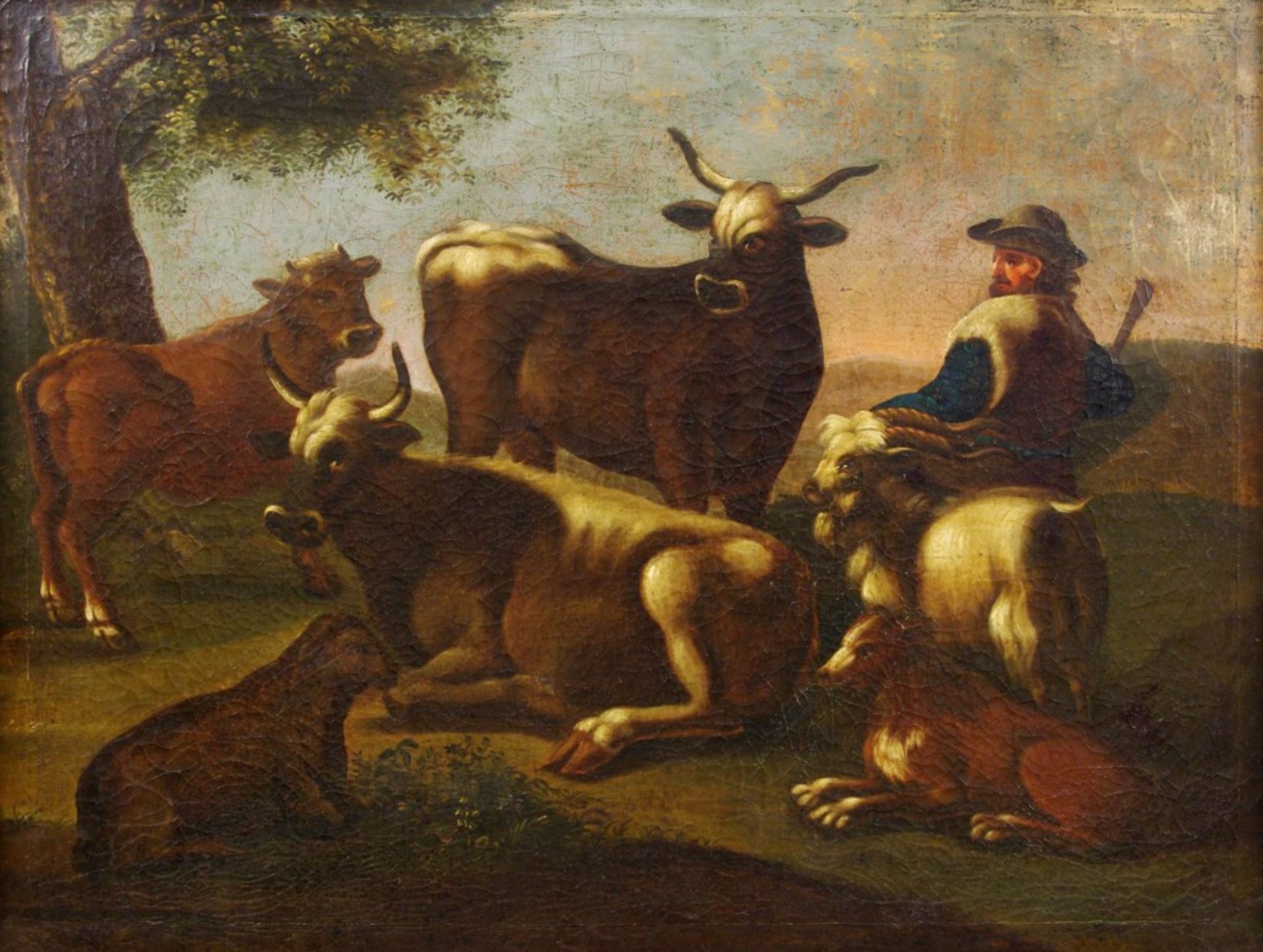 Landscape with a Shepherd and a Herd - Image 3 of 3