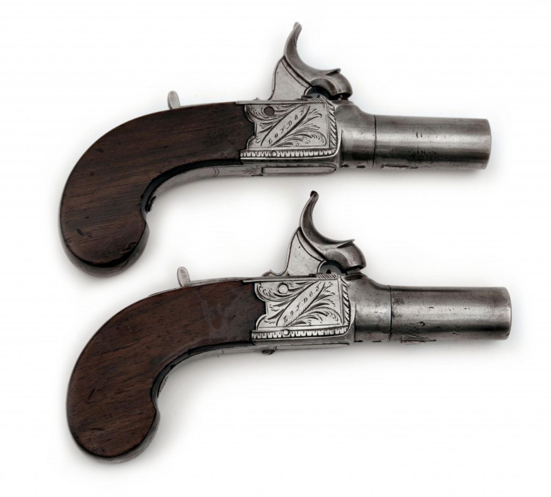 A Pair of Cased Percussion Pocket Pistols by James Busby - Image 5 of 7