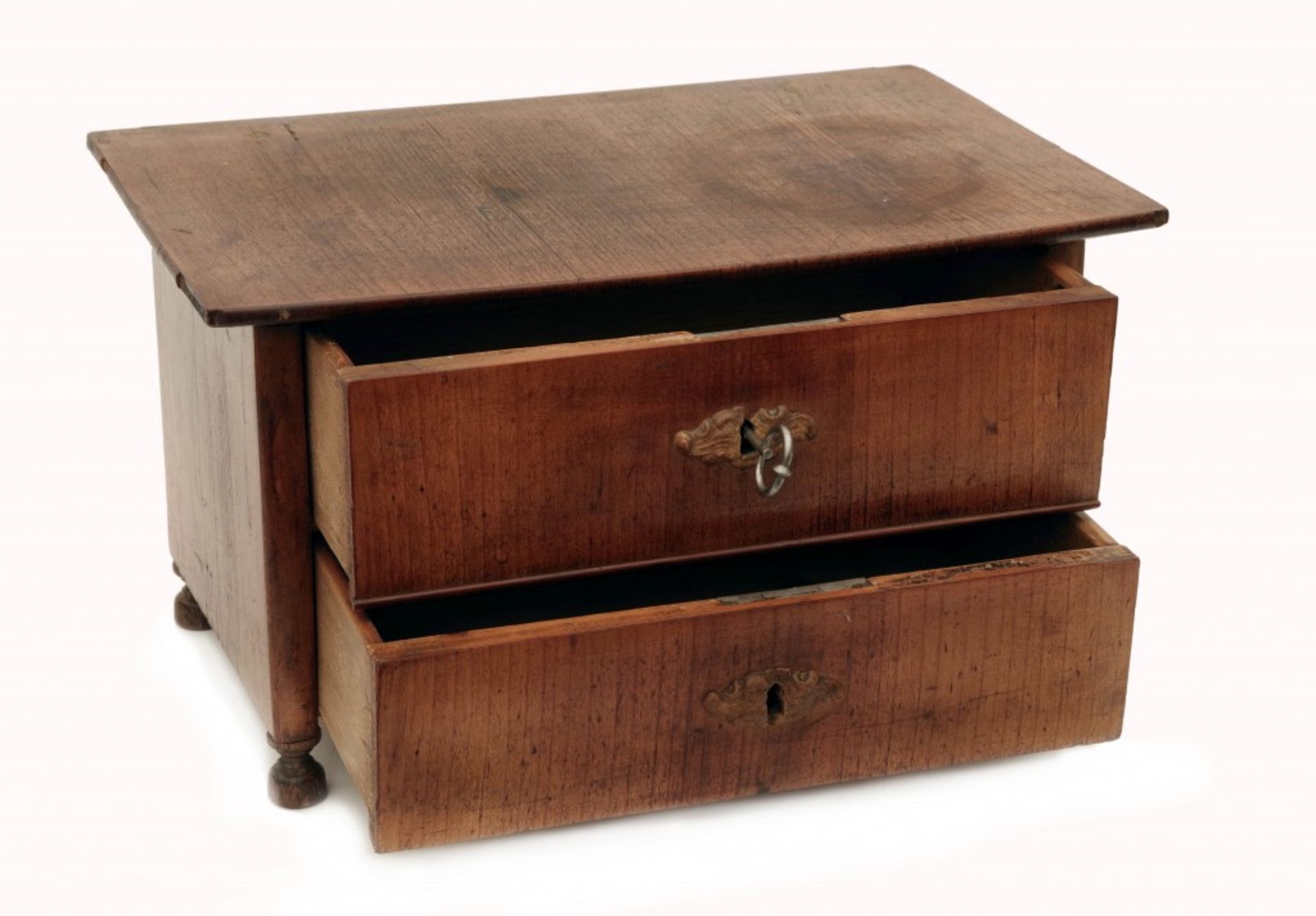 A Miniature Biedermeier Two Drawer Chest - Image 3 of 4