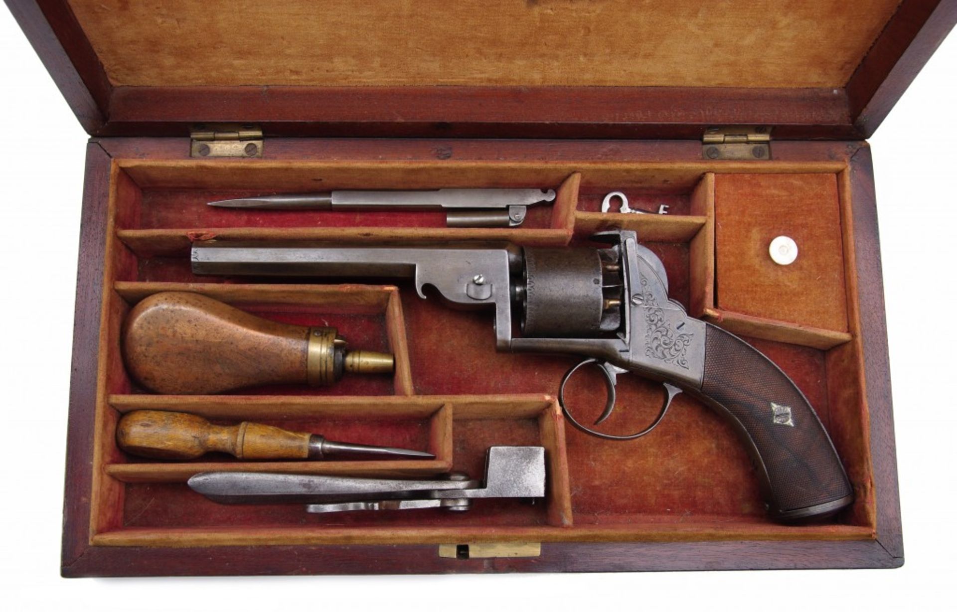 A Cased Webley-System Open-Top Percussion Revolver