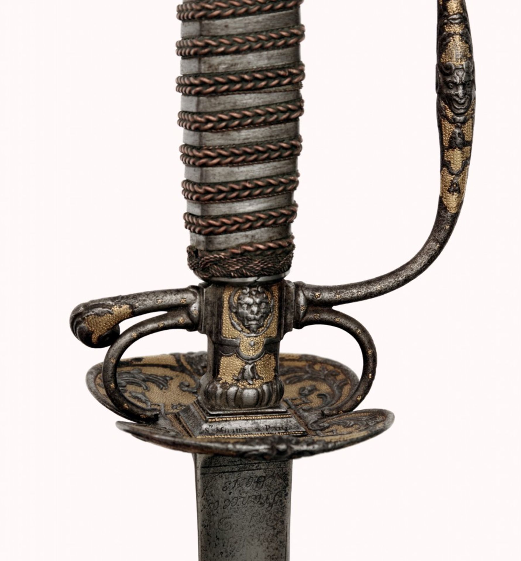 A French Gilt Small-sword with Chiselled Hilt by Jean Louis Guyon the Elder - Image 6 of 11