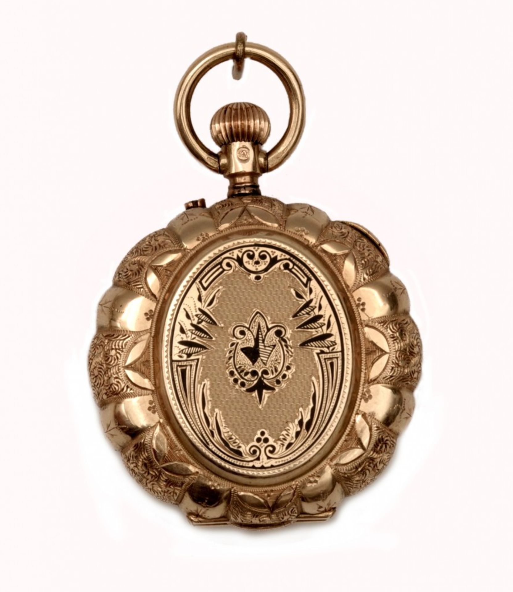 A Lady´s Gold Enamel Pocket Watch with Cylinder Escapement