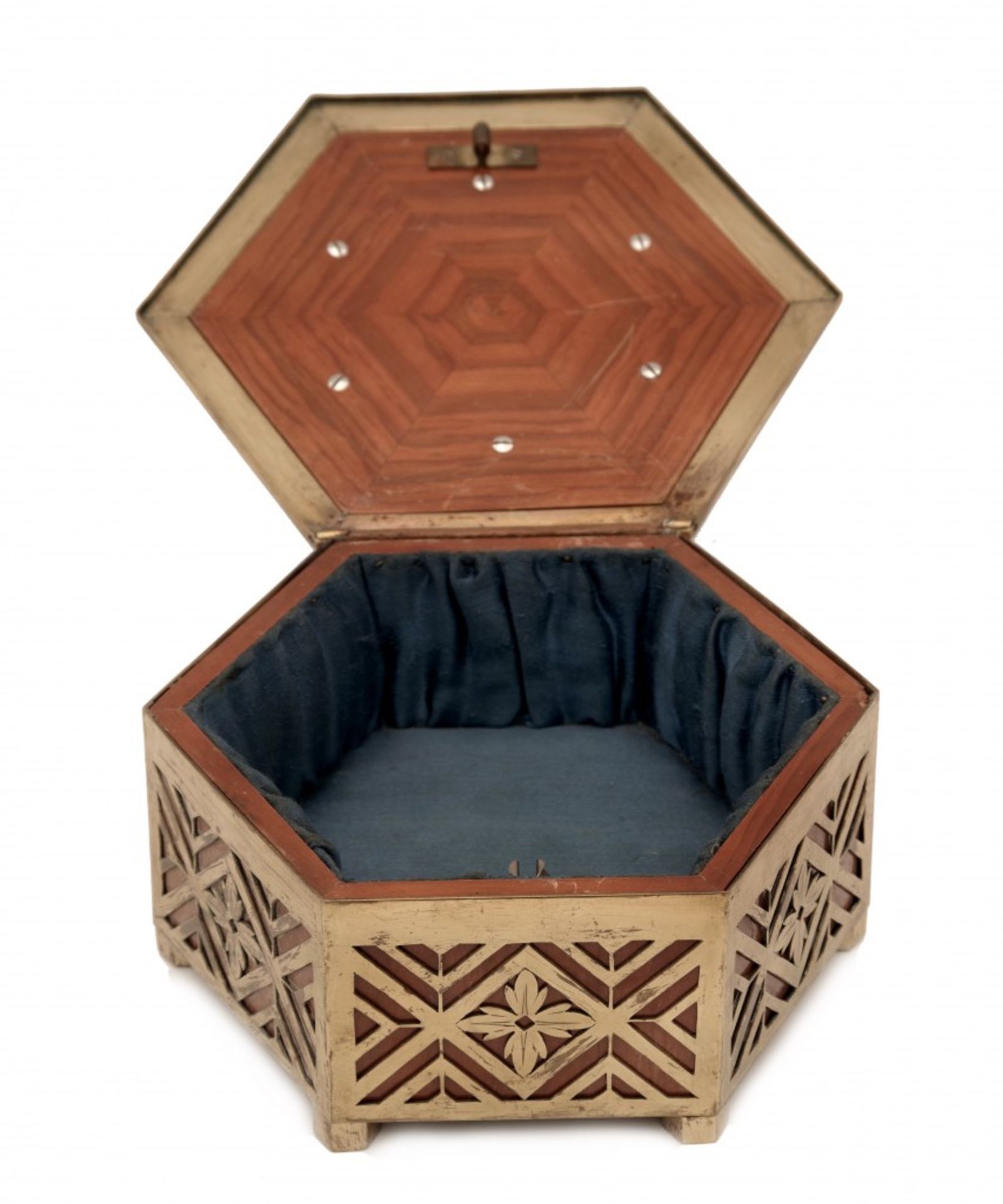 A Hexagonal Jewelry Casket, Art Deco - Image 2 of 2