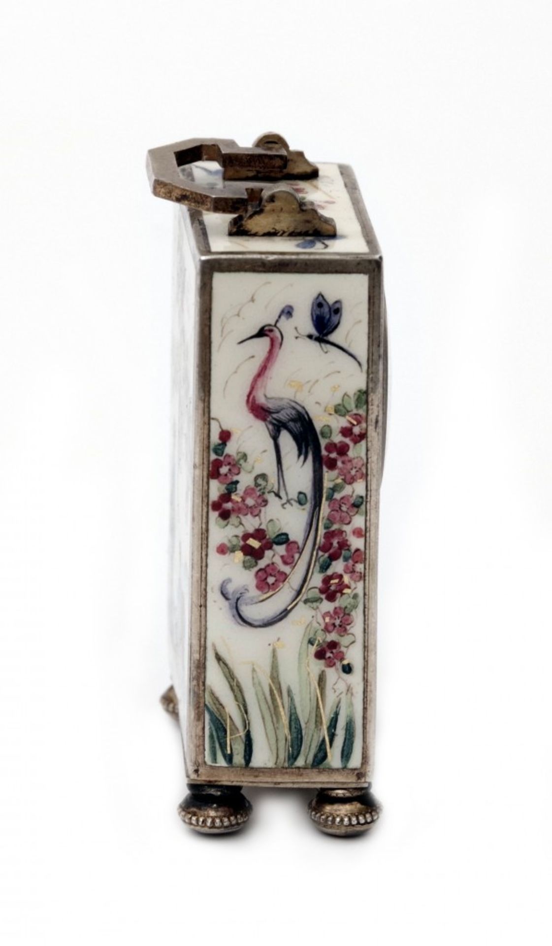 A Viennese Enamel on Silver Miniature Clock - Image 4 of 5