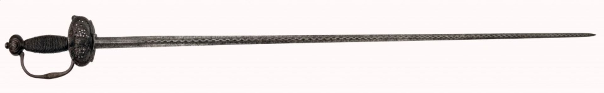 A small-sword with chiselled iron hilt - Image 9 of 11