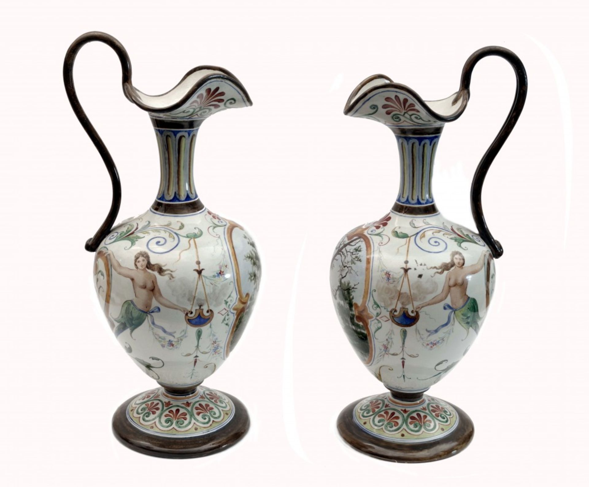 Paar krugförmigen Vasen, Cantagalli