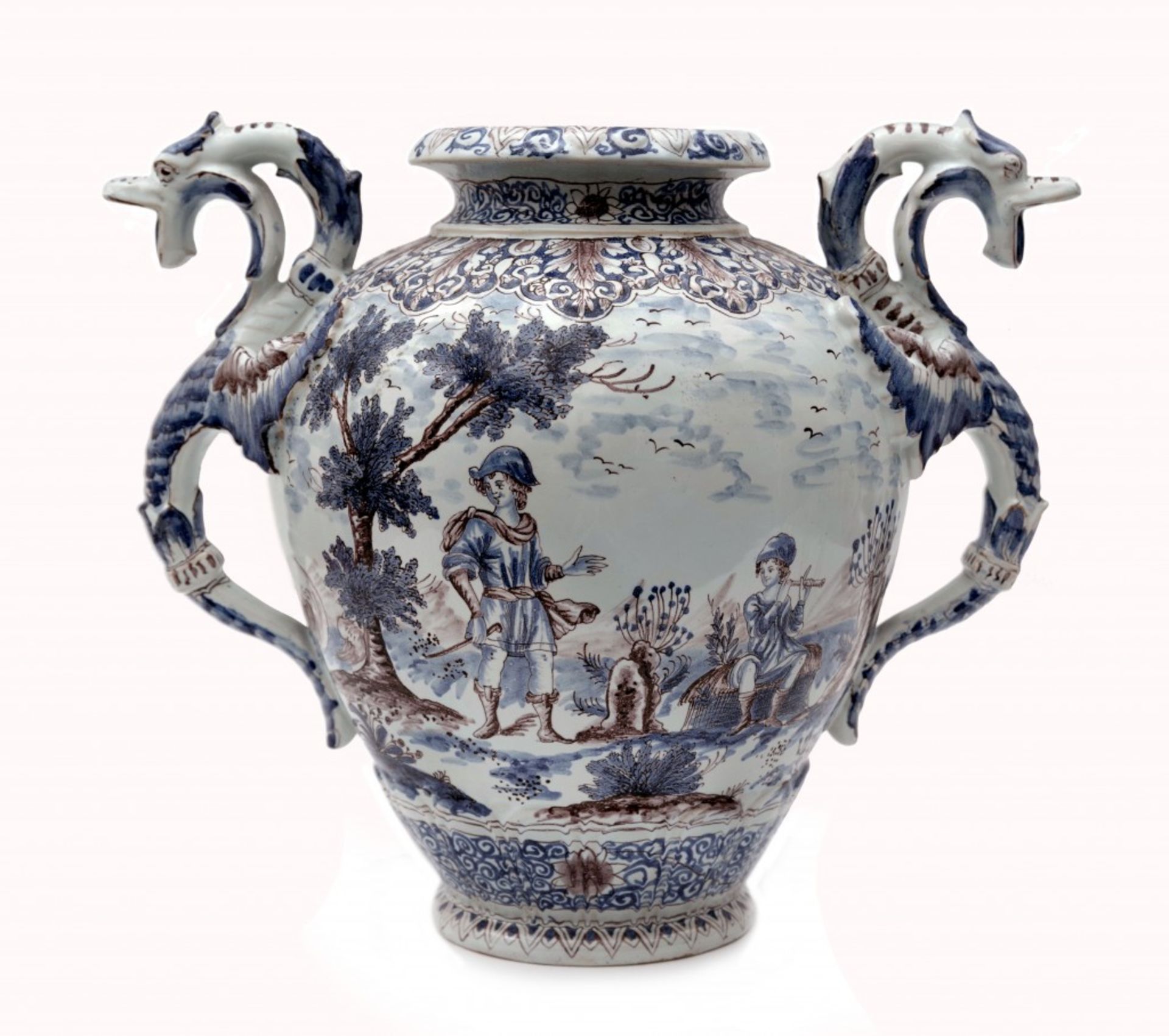 Fayence-Vase im Stil der Manufaktur in Nevers