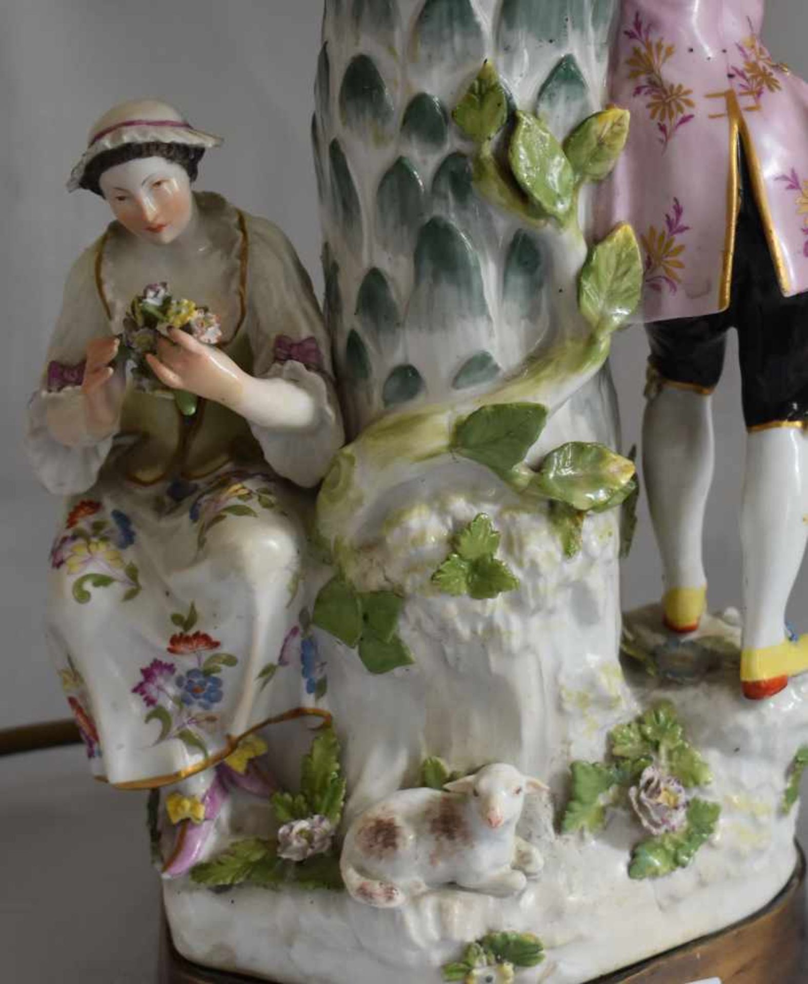 Meissen Lampe, "Paar mit Schäfchen", - Bild 2 aus 3