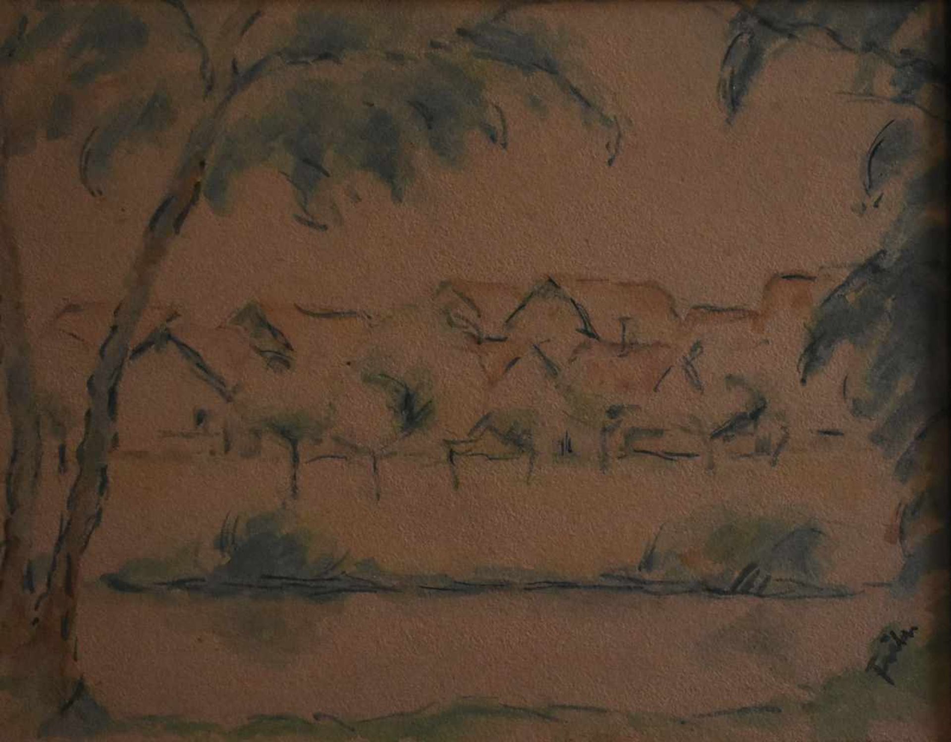 Fundes, Karl (1872 - 1968), "Häuser am Wasser"