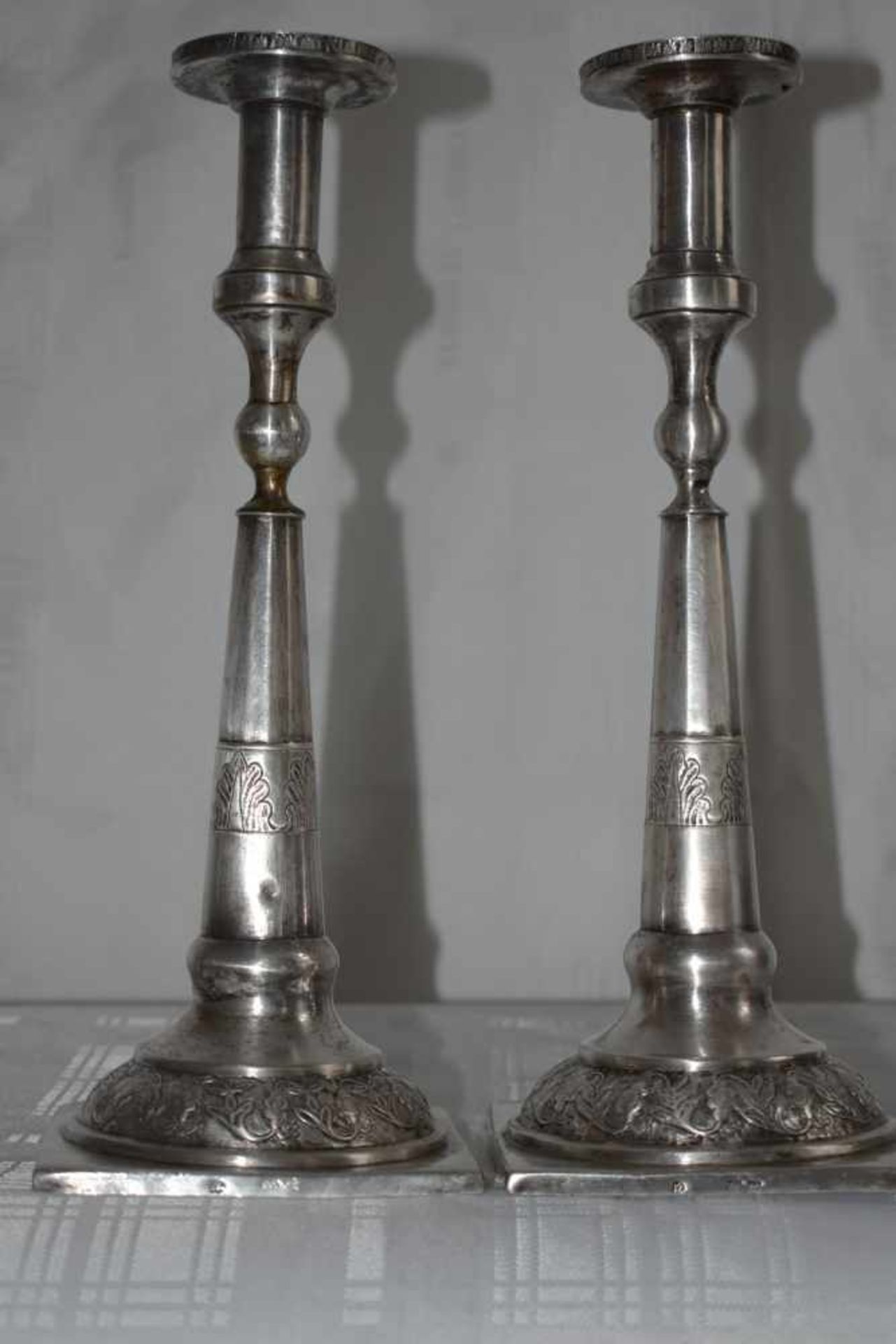 Paar Leuchter, Silber um 1840,