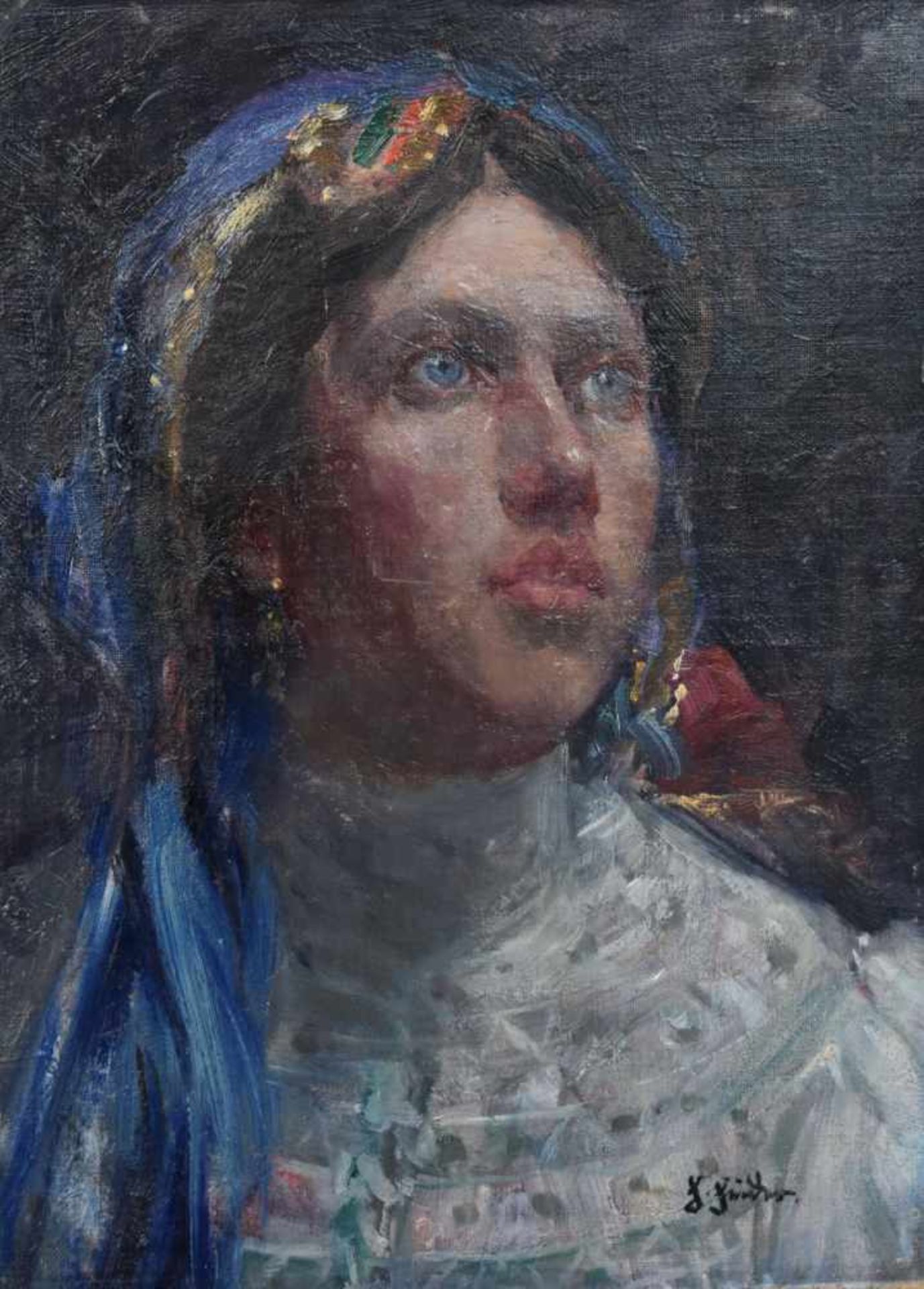 Haider, Hans (1861 - 1947), "Junge Frau mit blauen Augen"
