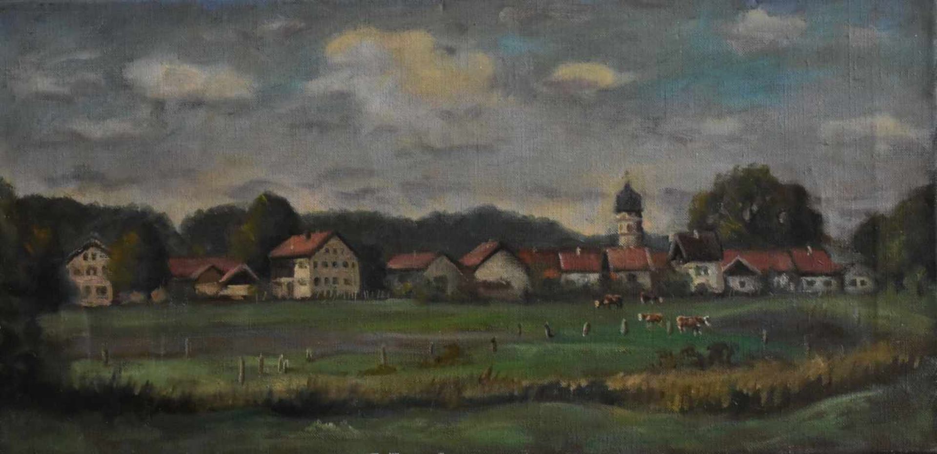 Krippendorf, Franz (1907 - 1982), "Äuser vor der Dorfkirche",