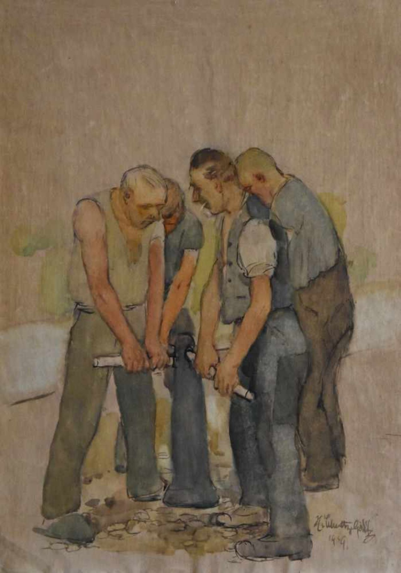 Schulze - Görlitz, Hans (1878 - 1952 Dresden), "Straßenarbeiter"