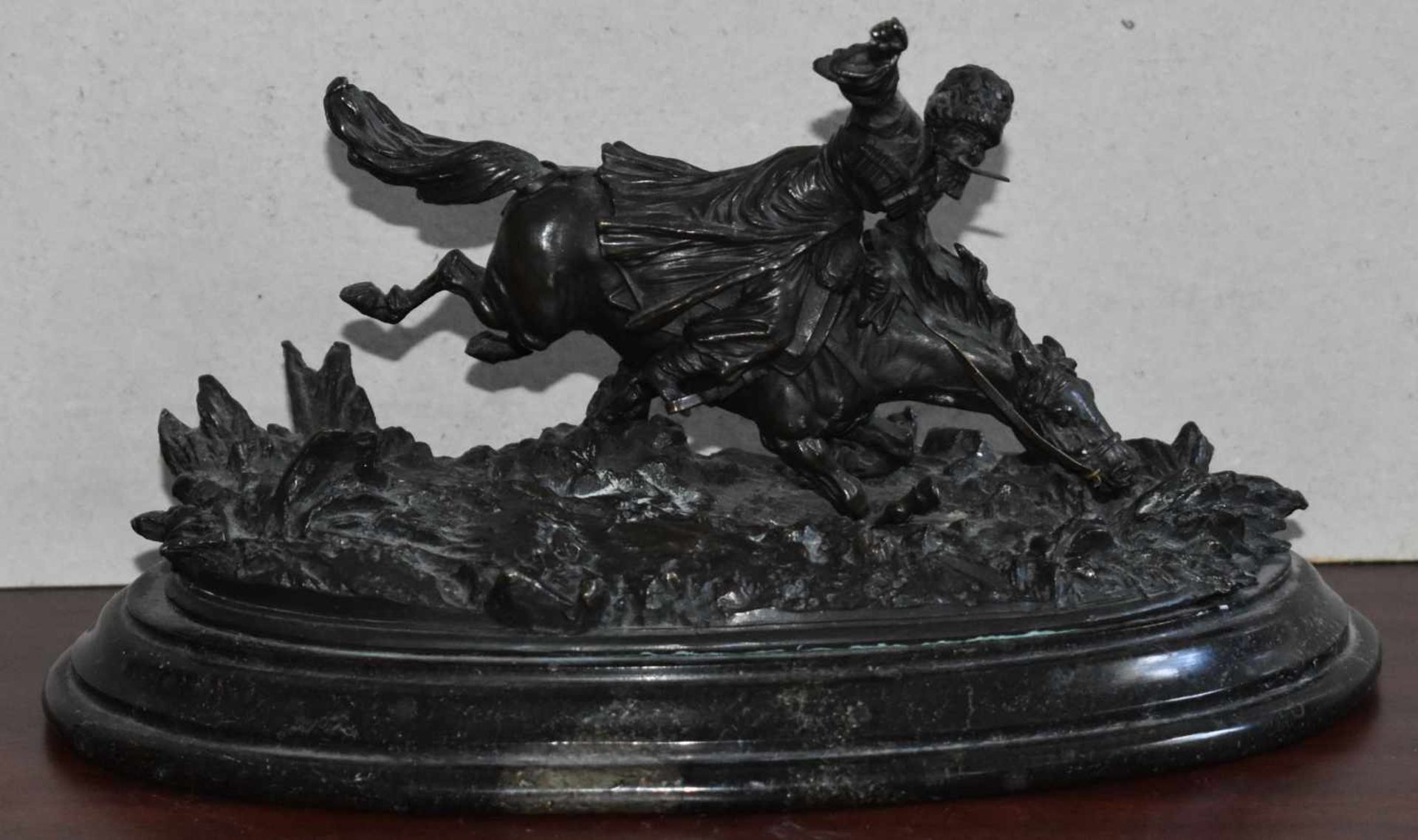 Russischer Bronzegießer um 1900, "Kosak im Galopp"