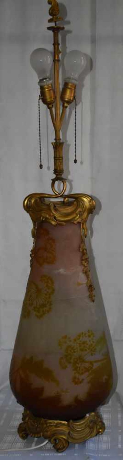 Große Gallé Lampe, Frankreich um 1880