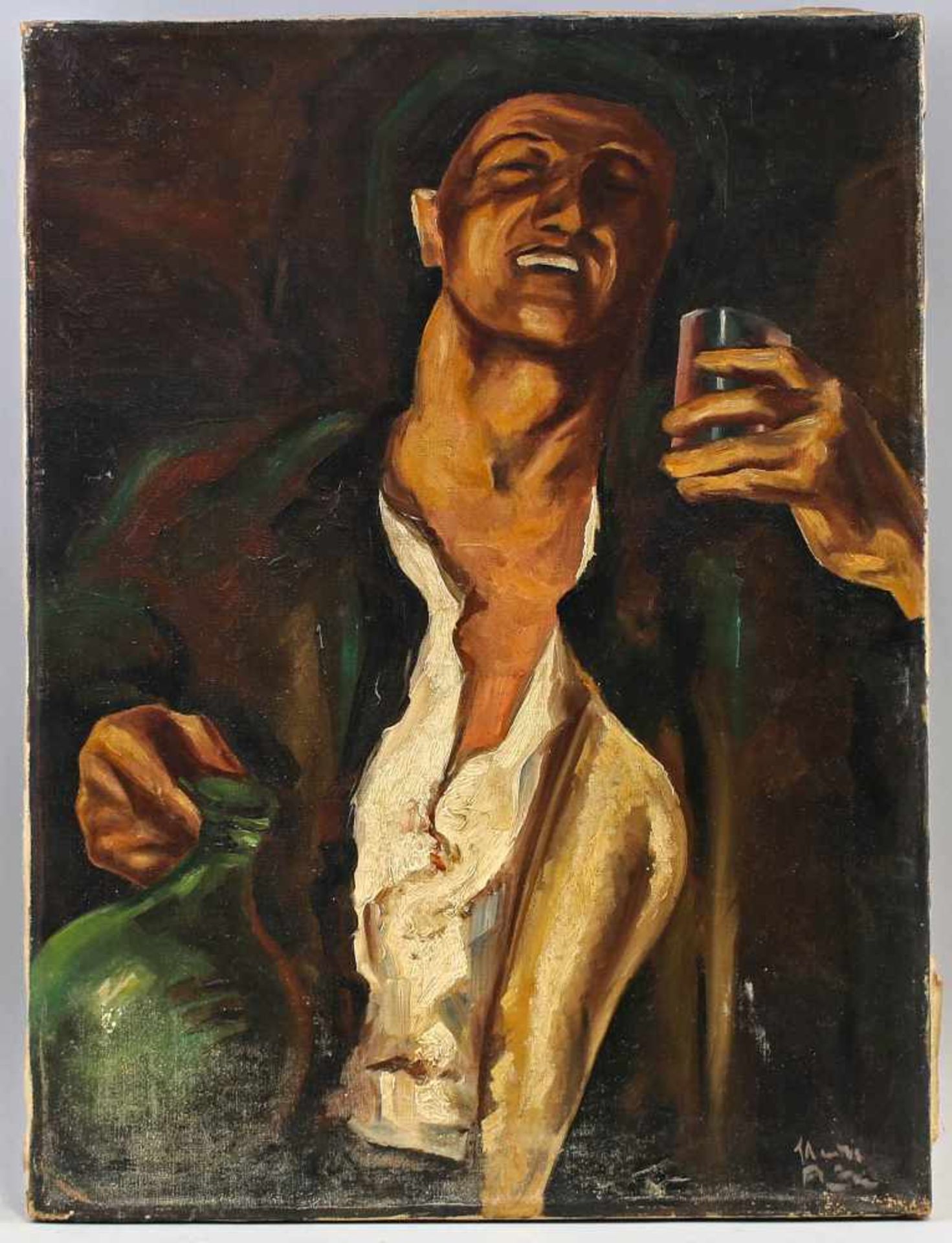Kopie nach Heinrich Krause, Bildnis eines Trinkers