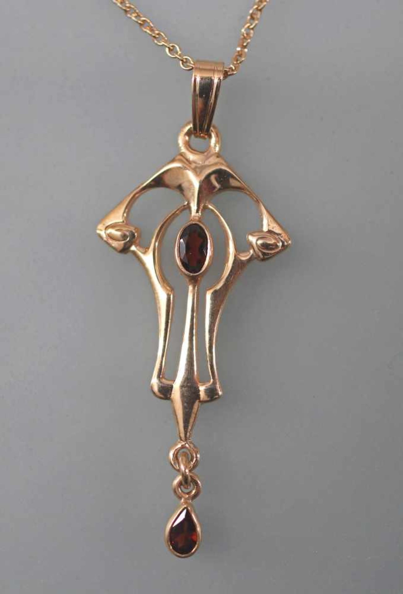 Jugendstil-Collier mit Granat