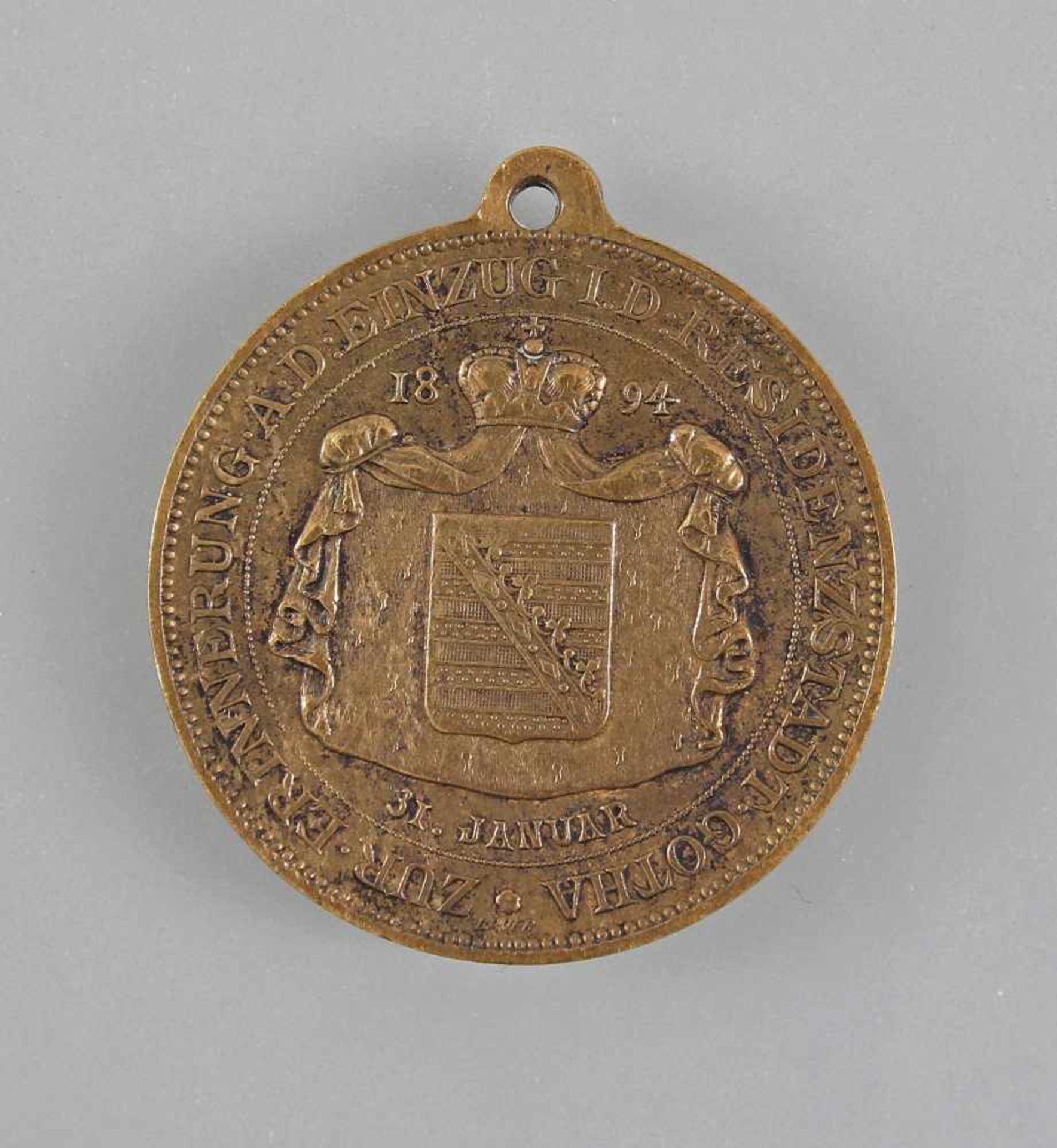 Medaille Herzog Alfred u. Marie v. Sachsen Coburg Gotha 1894 - Bild 2 aus 2