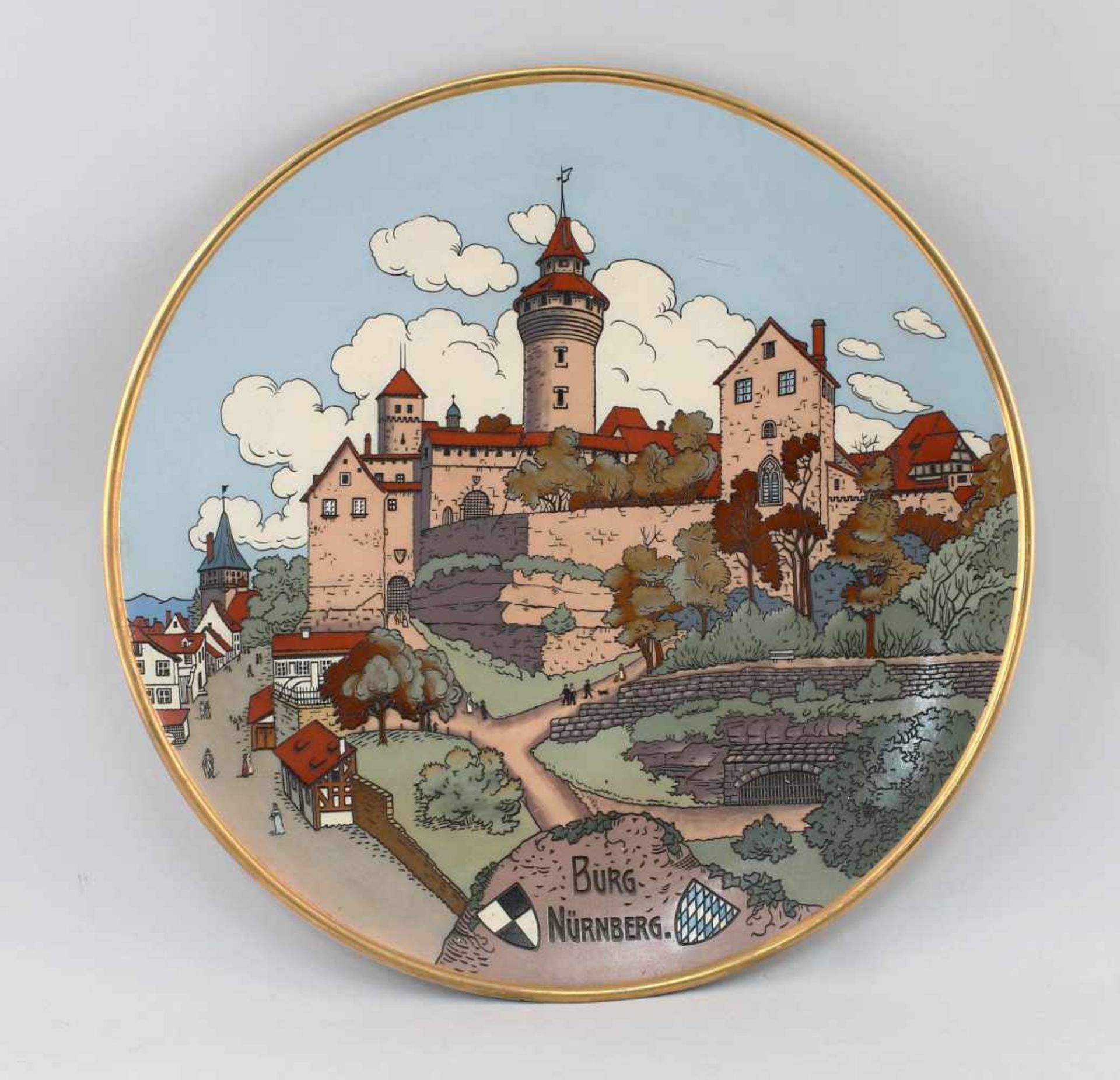 Großer Bildteller Mettlach Burg Nürnberg