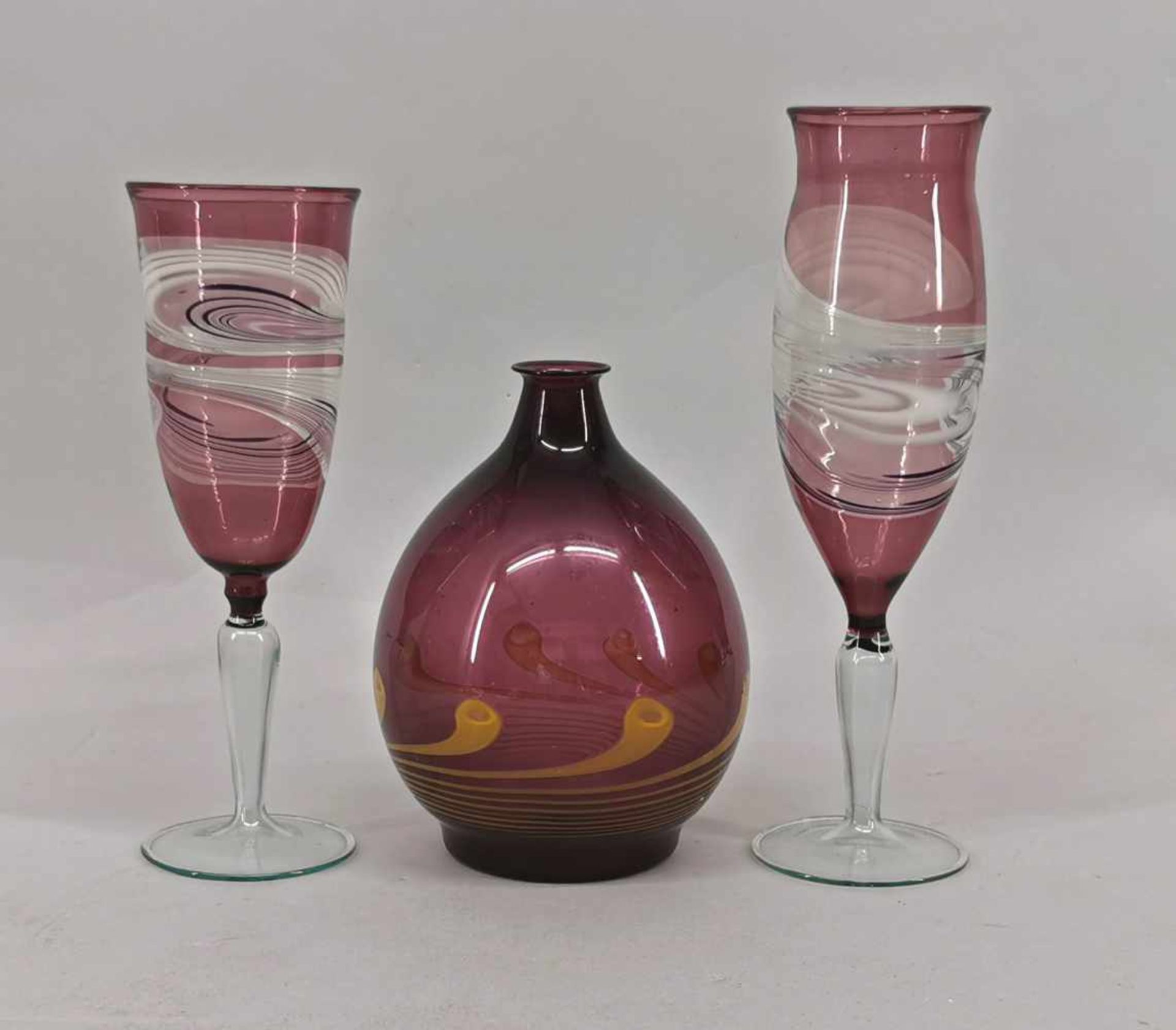 3 Vasen/Gläser Lauscha