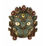 Large temple mask in the shape of the monkey god Hanuman