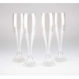 4 champagne glasses