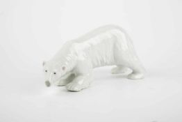 Striding polar bear