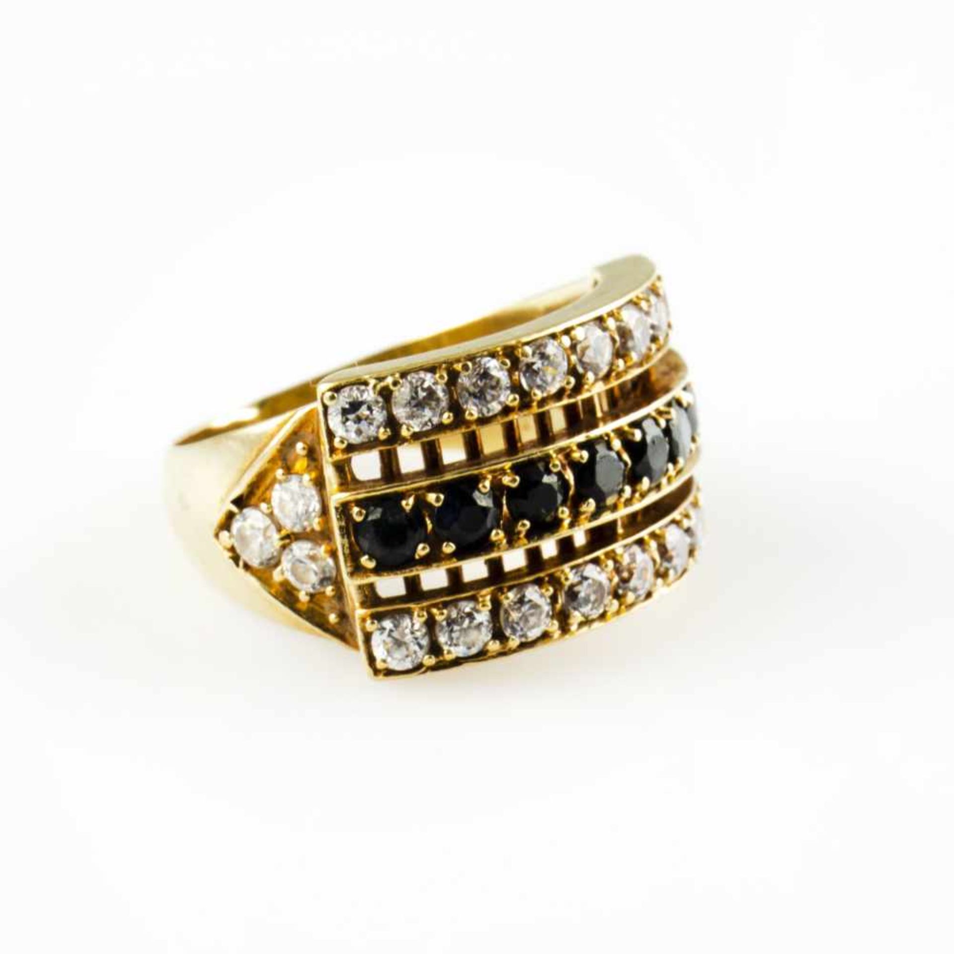 Ladies ring585 yellow gold, with 24 brilliants, total approx. 0.70 ct, vs-p1, JL, 8 faceted dark - Image 3 of 6
